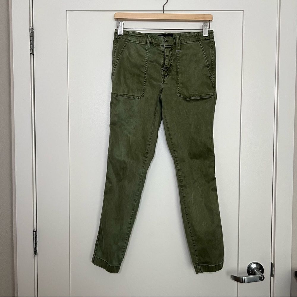 J Crew Pants Womens Size 27 Green Mid Rise Utility Jogger Pockets Lyocell Cotton